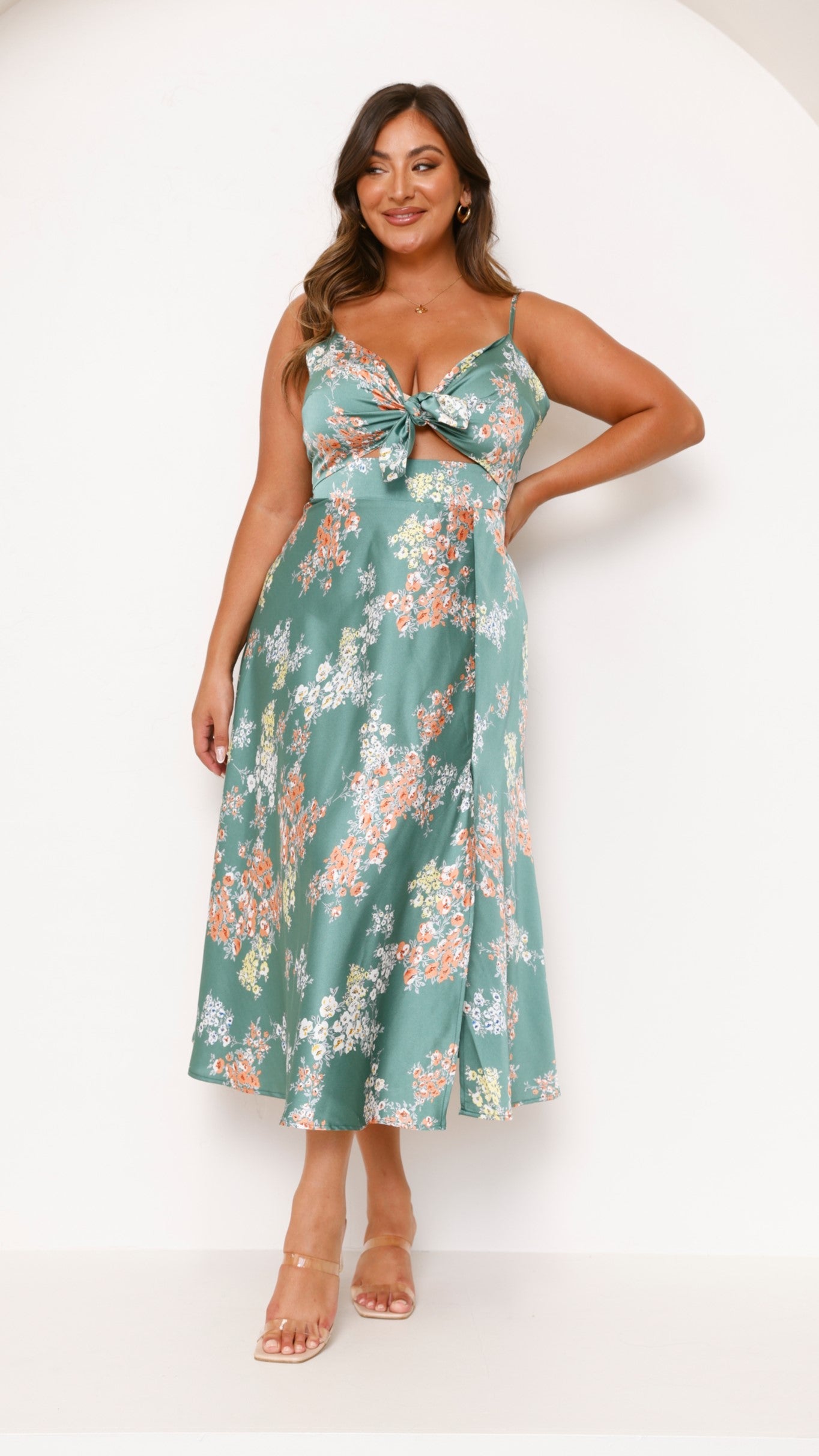 Amélie - Vestido Floral Esmeralda