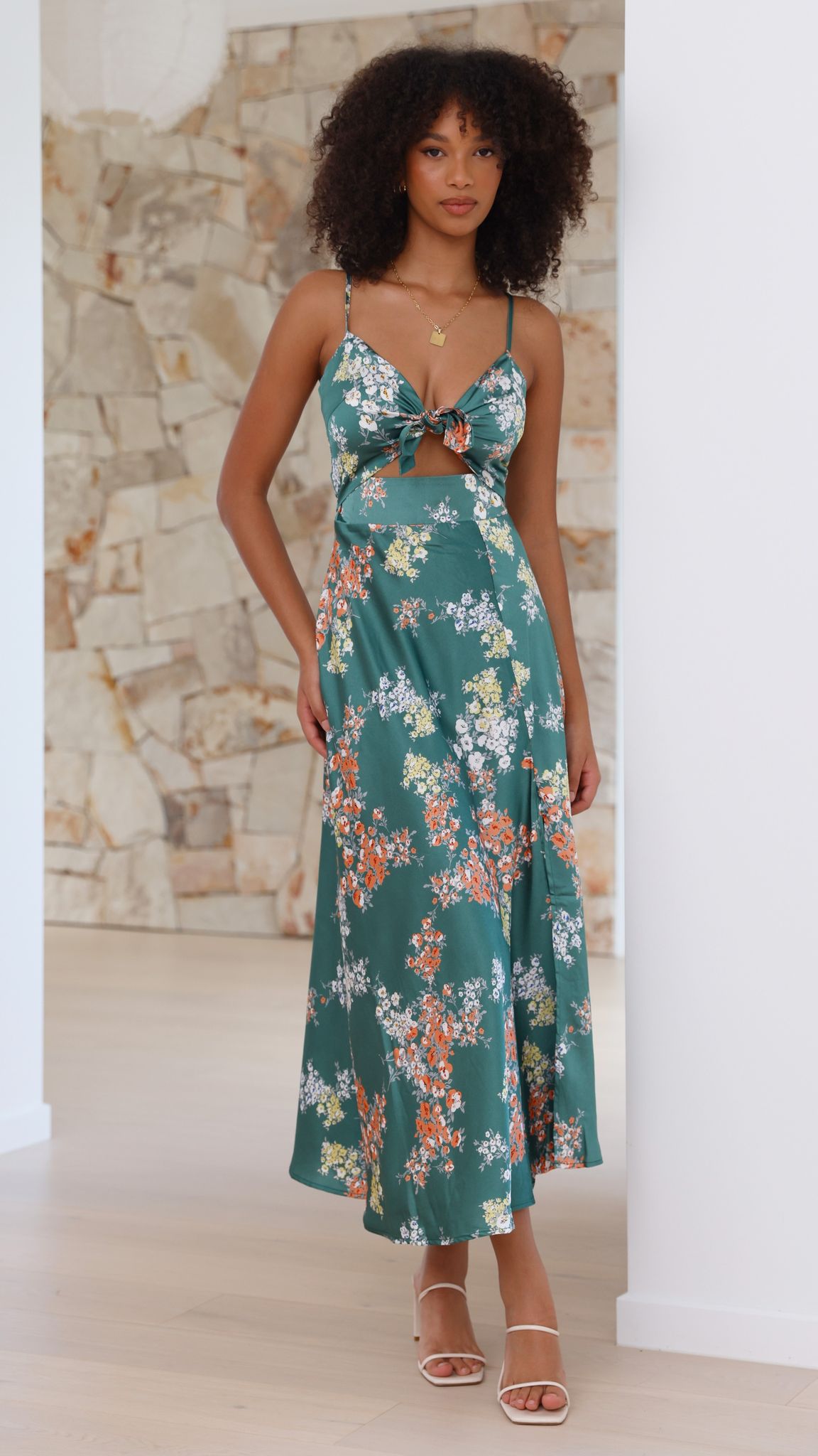 Amélie - Vestido Floral Esmeralda