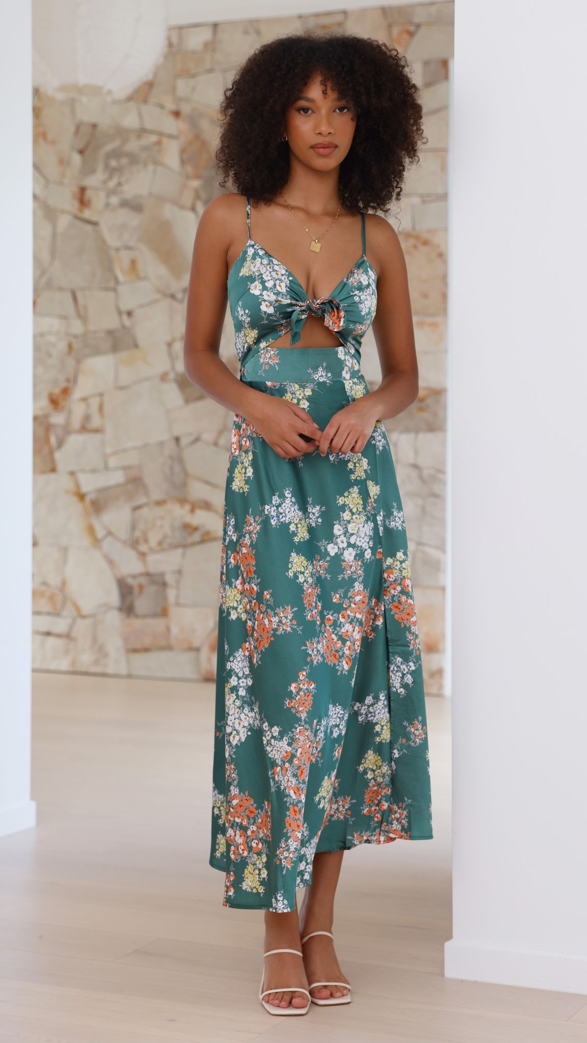 Amélie - Vestido Floral Esmeralda