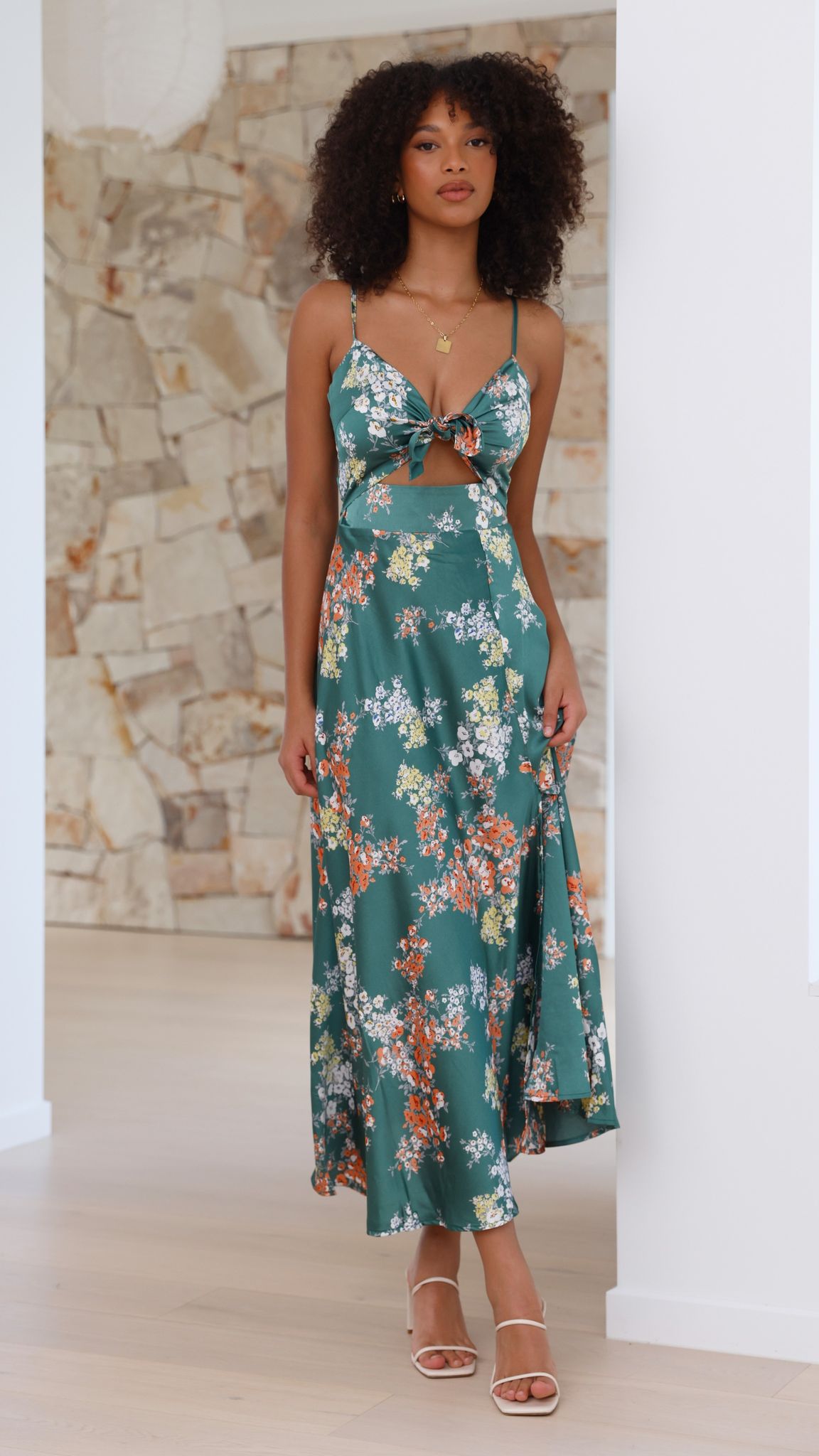 Amélie - Vestido Floral Esmeralda