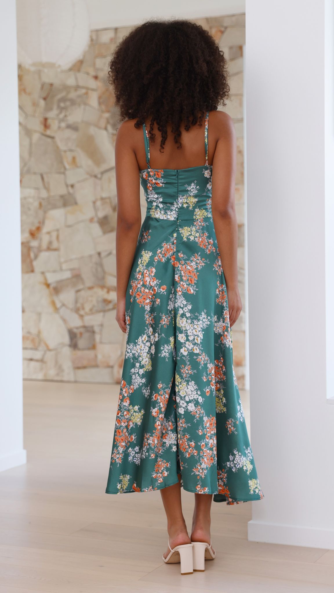 Amélie - Vestido Floral Esmeralda