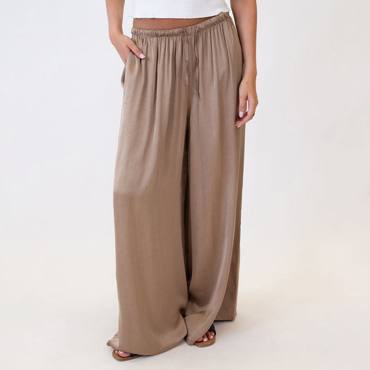 Pantalón de Satén Extra Ancho