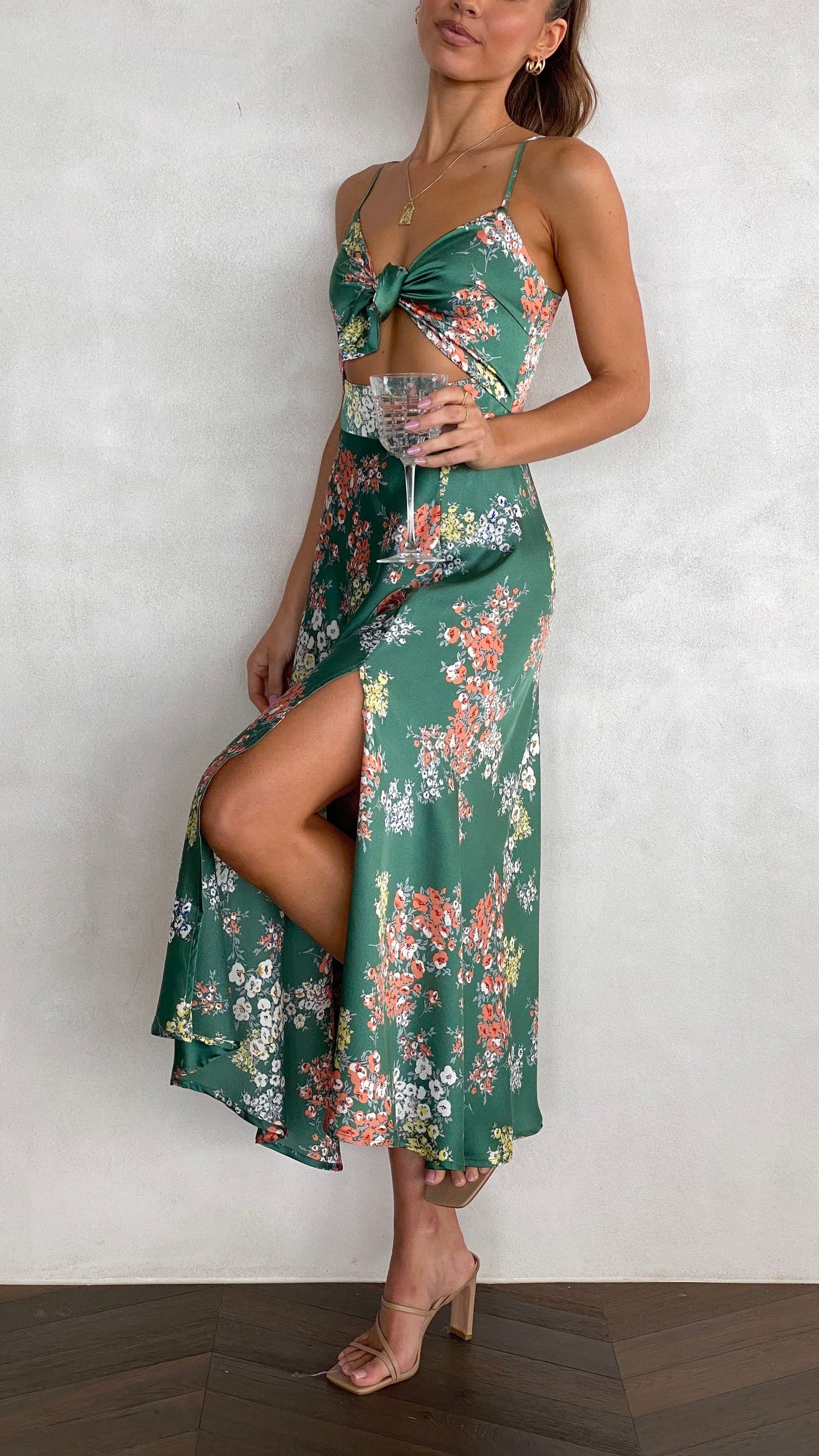 Amélie - Vestido Floral Esmeralda