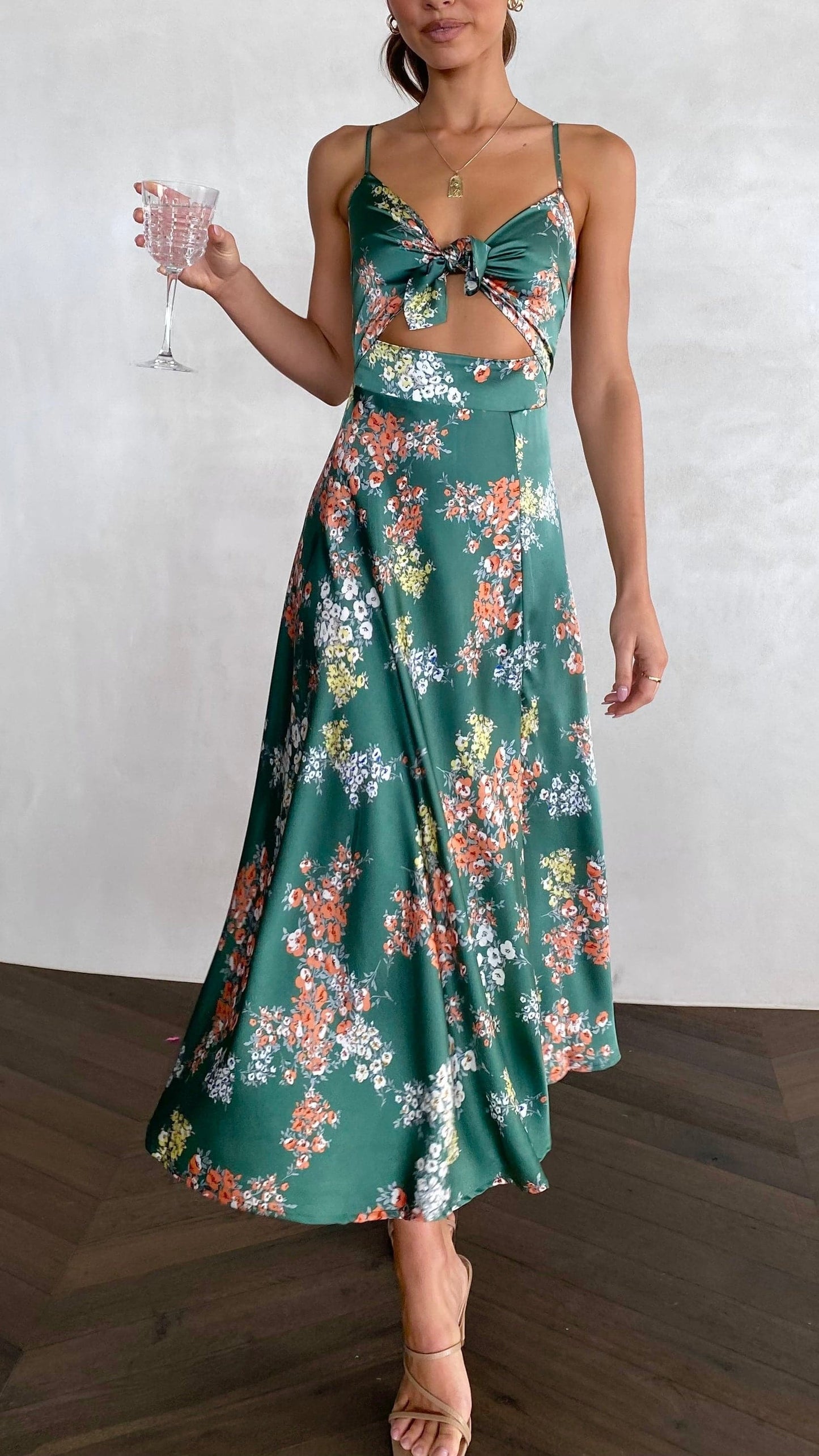 Amélie - Vestido Floral Esmeralda