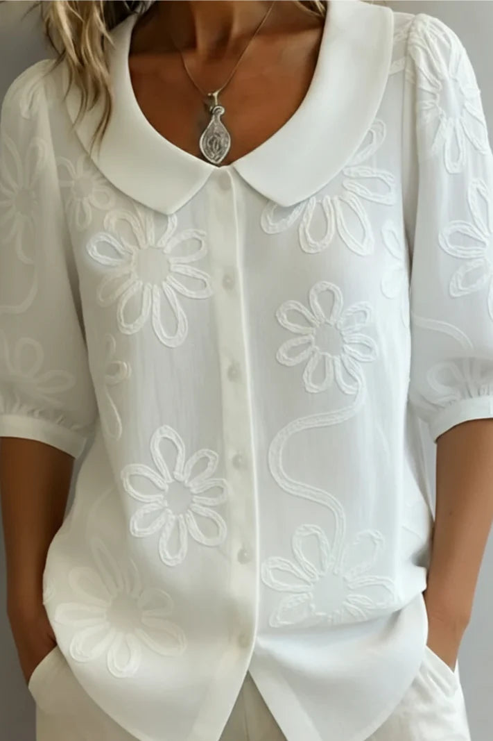 Aurora - Blusa bordado floral