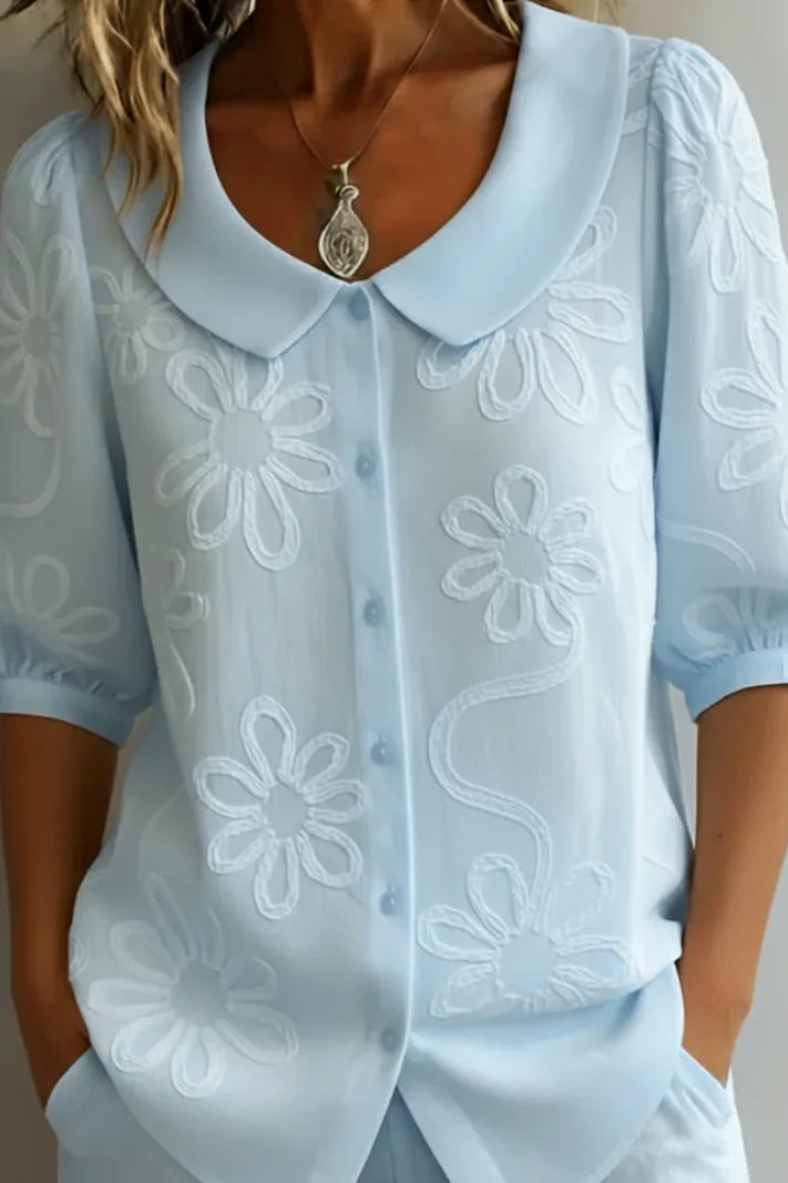 Aurora - Blusa bordado floral
